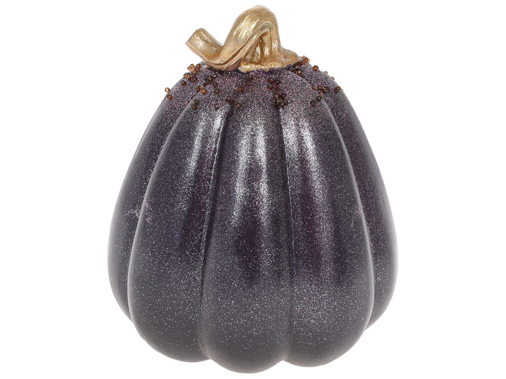 Декор Тыква с бисером, цвет - баклажан с золотом
