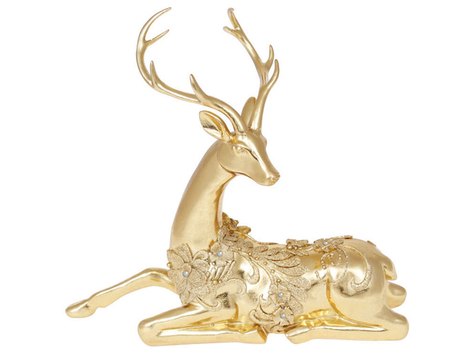 Декоративная фигура Олень в кружеве, 37,5см, цвет - золото