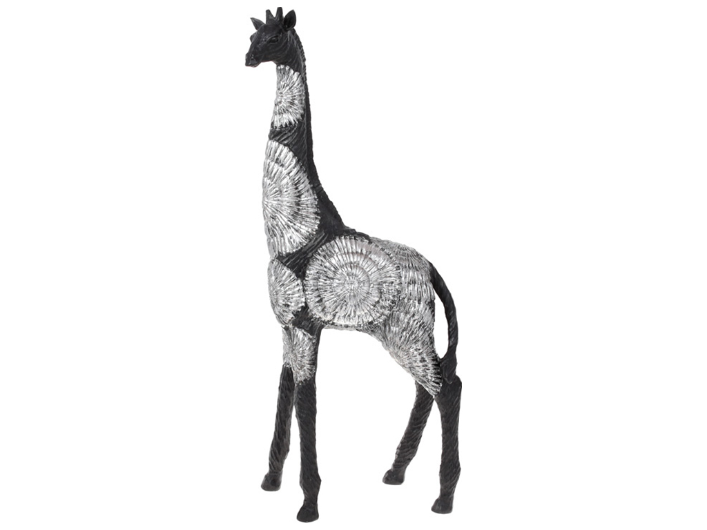 Декоративна фігура Жираф, 51см, колір - чорний зі сріблом