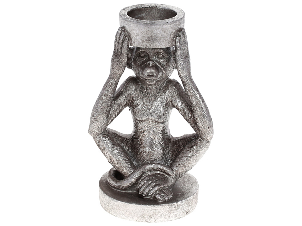 Подсвечник Обезьяна, 17см, цвет – серебро