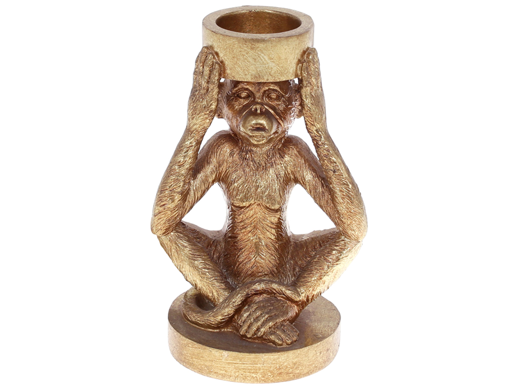Подсвечник Обезьяна, 17см, цвет – золото