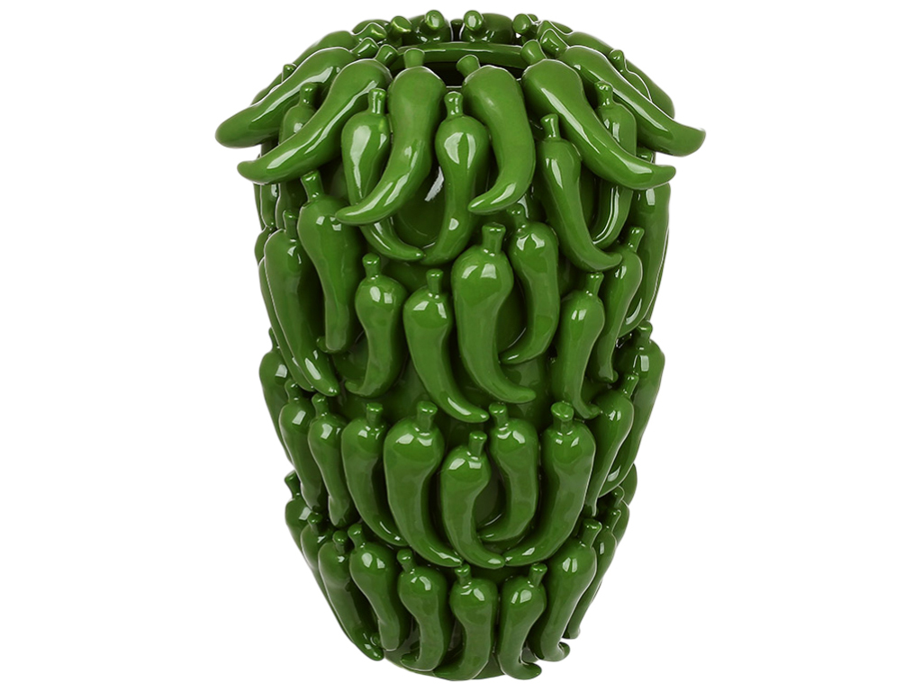 Ваза для цветов фарфоровая Chili pepper зеленая, D22×34 см