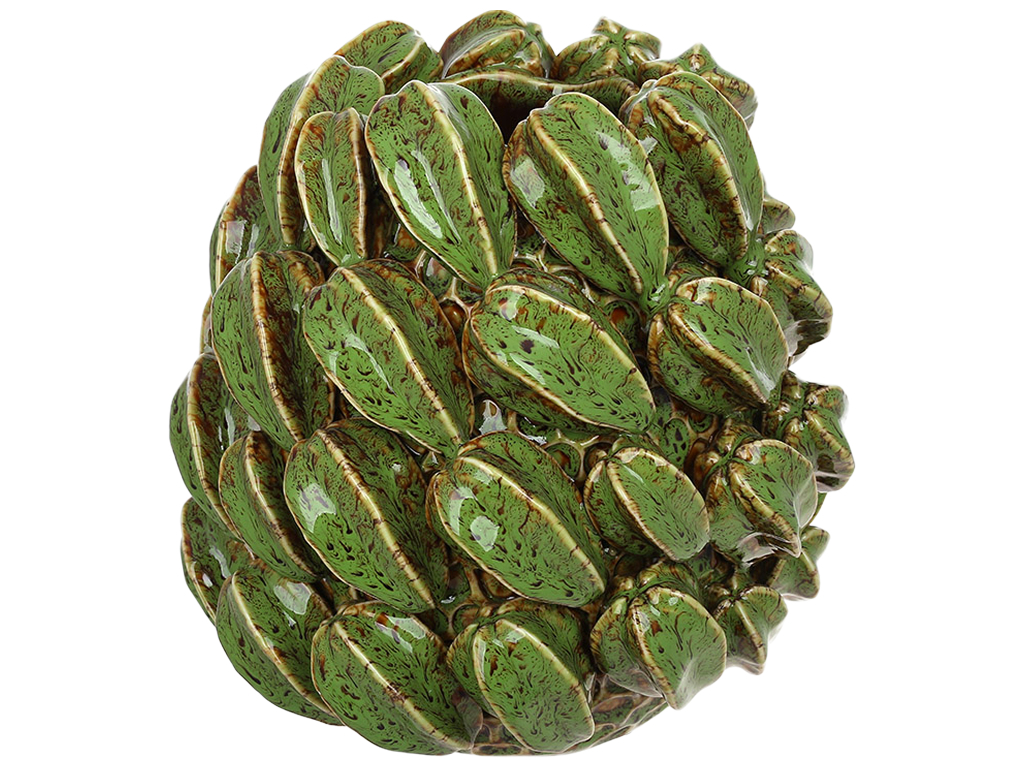 Ваза порцелянова Carambola, зелена, 22 × 22 × 21 см