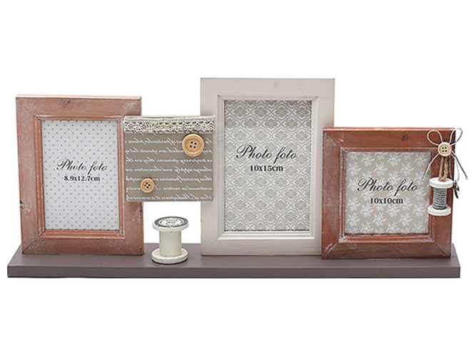 Фоторамка коллаж, на 3 фотографии, бежевая