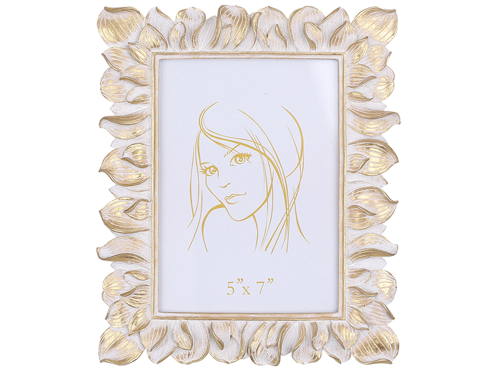 Фоторамка 12,5х17,5см, размер рамы 20х23,5х1,7см, цвет - белое с золотом