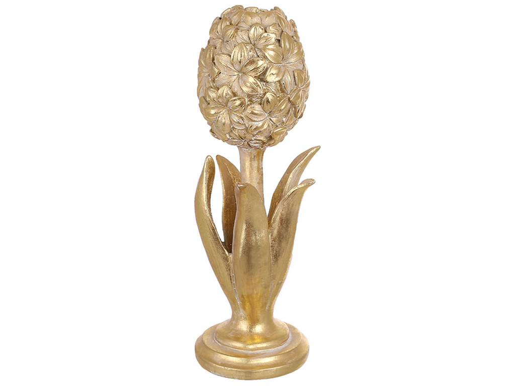 Подсвечник для столовой свечи Гиацинт 9х24см, цвет - золото