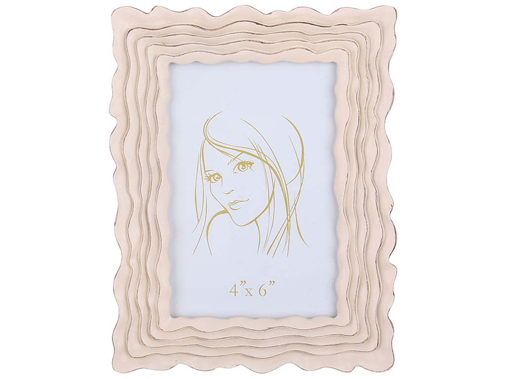 Фоторамка 10х15см, размер рамы 15,5х19,5х1,5см, цвет - персиковый антик