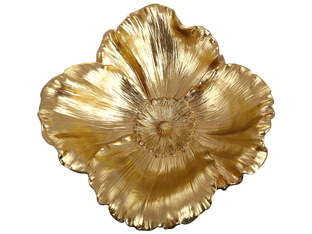 Декоративне блюдо Магнолія, 29x29x9см, колір - золото