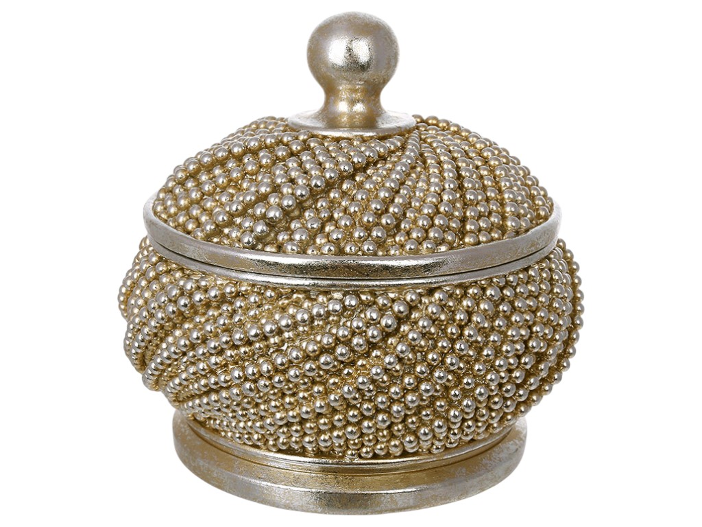 Шкатулка для украшений Pearl, полирезина, 13×12,5см, цвет шампань