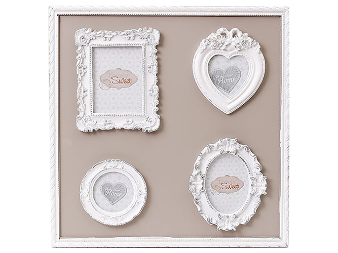 Коллаж на 4 фотографии с рамками из искусственного камня