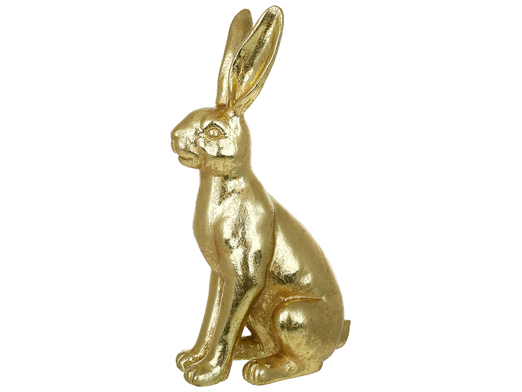 Декоративная фигурка Кролик, 11,3x7,8x23см, цвет - золото антик