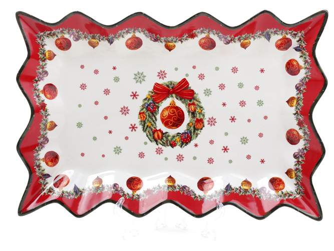 Блюдо фарфоровое Рождественский орнамент, 35,5см