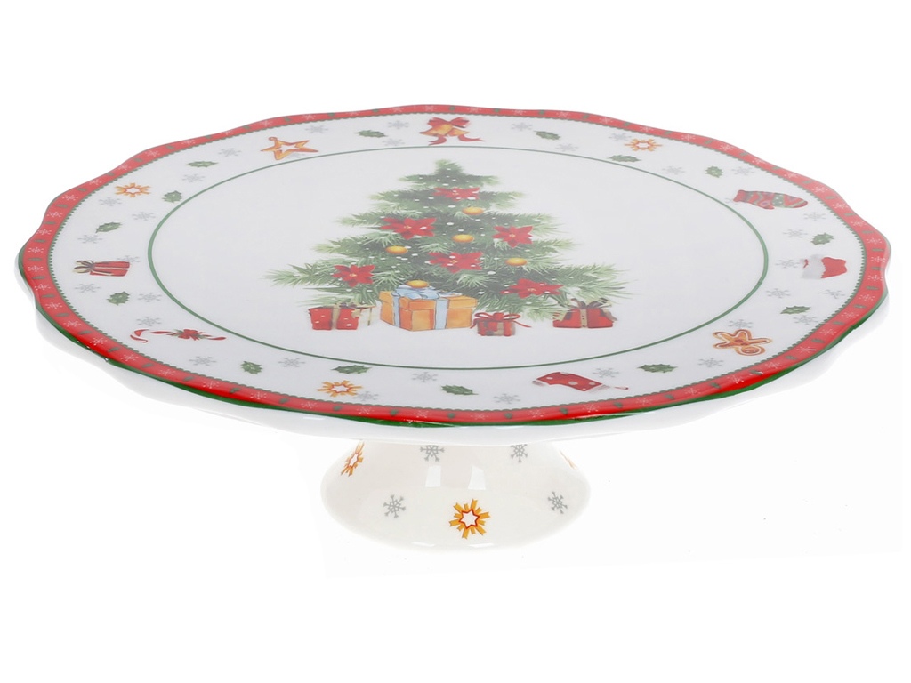 Подставка для торта фарфоровая Праздничный флёр, D25см
