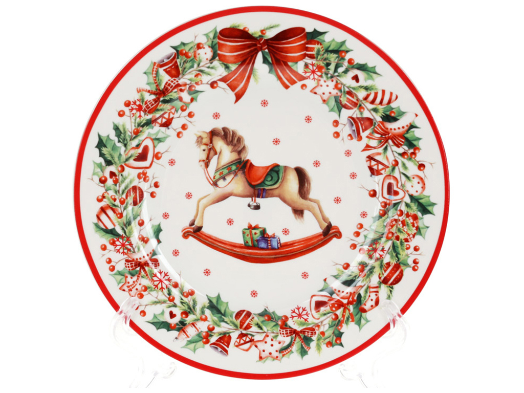 Тарелка десертная фарфоровая Рождественская Фантазия, 19см
