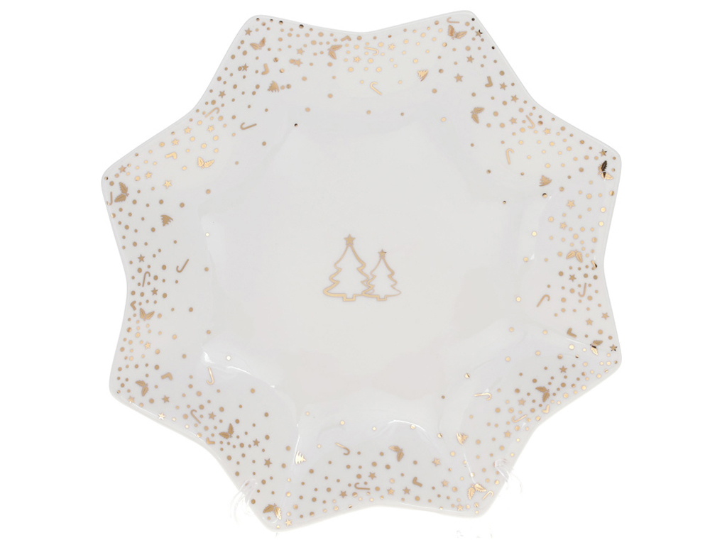 Тарелка фарфоровая в форме звезды Зимняя Сказка, 24,5см