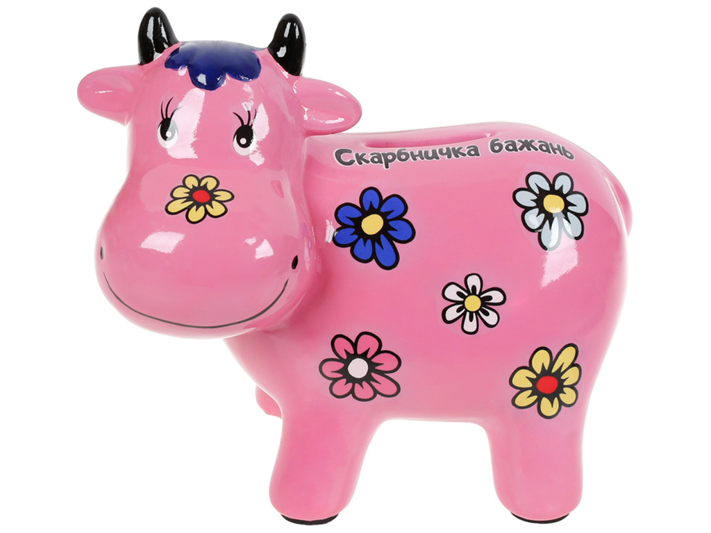 Копилка Коровка Копилка желаний, 17см, цвет - розовый