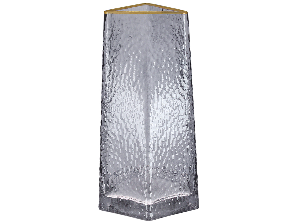 Ваза Elegant, 22см, серая с золотом