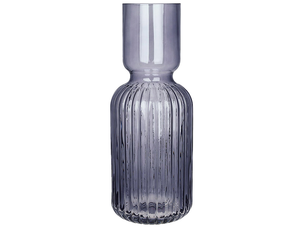 Ваза стеклянная Bottle grey, D11х30см, цвет - серо-синий