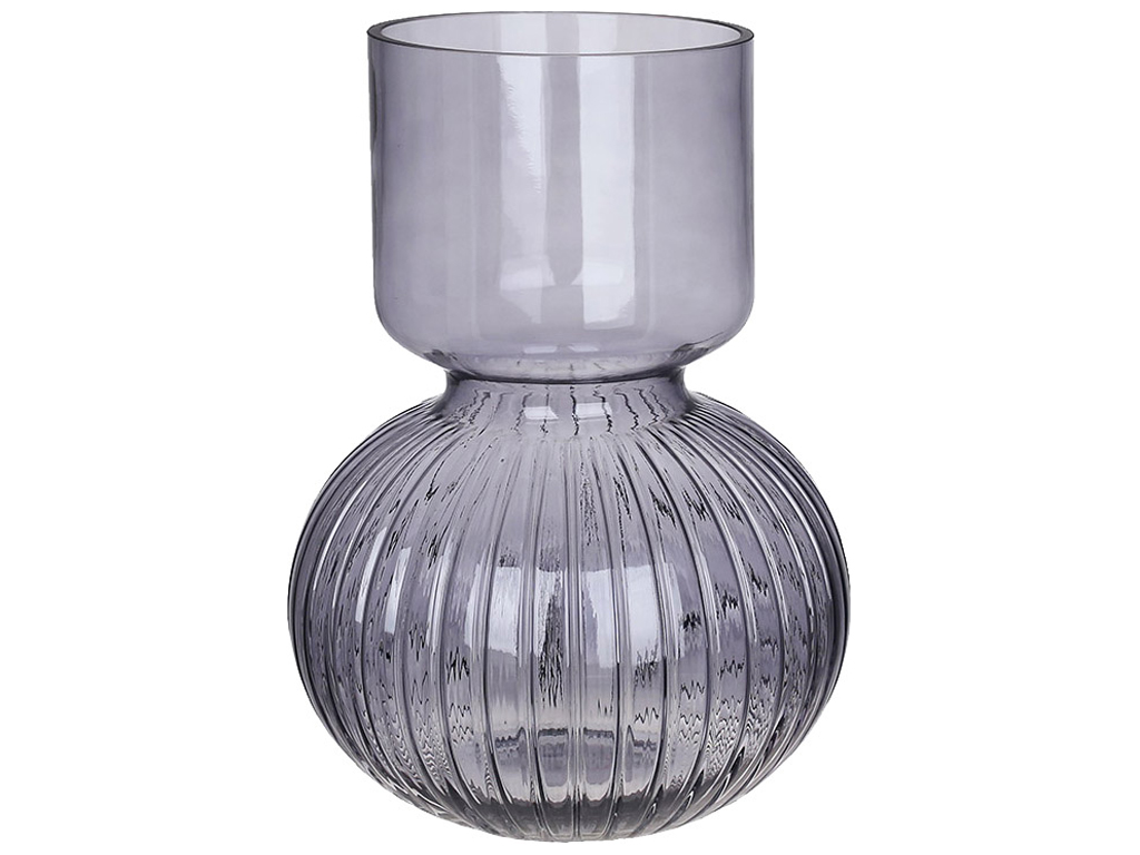 Ваза стеклянная Bottle grey, D15х25см, цвет - серо-синий