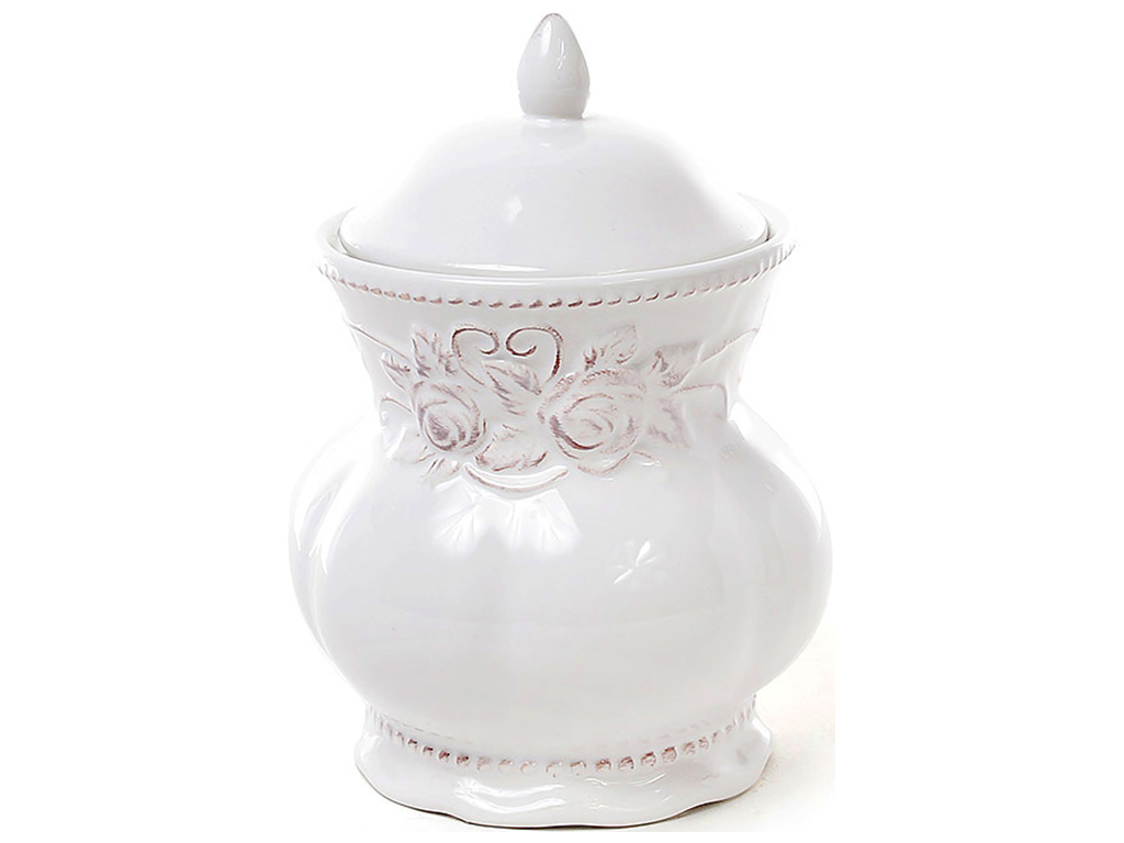 Банка для печенья Розы, цвет белый