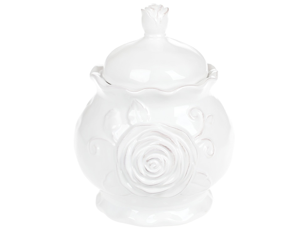 Банка Аеліта, для зберігання сипучих продуктів, 1,2л, колір - білий