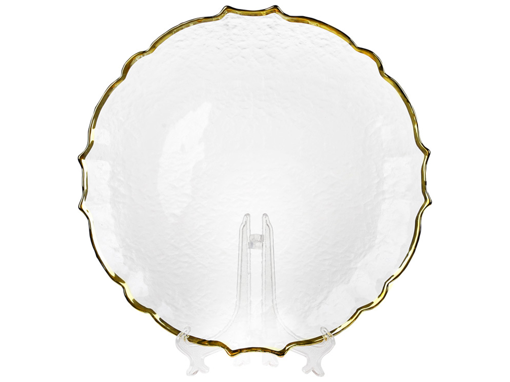 Тарелка сервировочная Adele, с золотой каймой, 33см