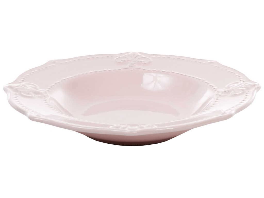 Тарелка суповая Королевская лилия, цвет - розовый, 23см