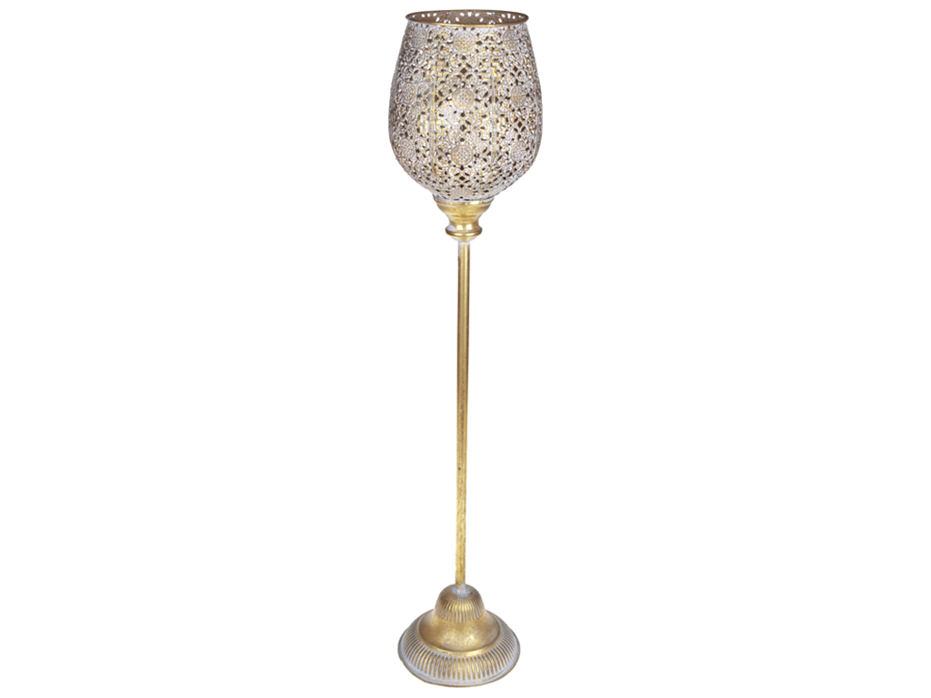 Подсвечник металлический со стеклянной колбой, 78,5см