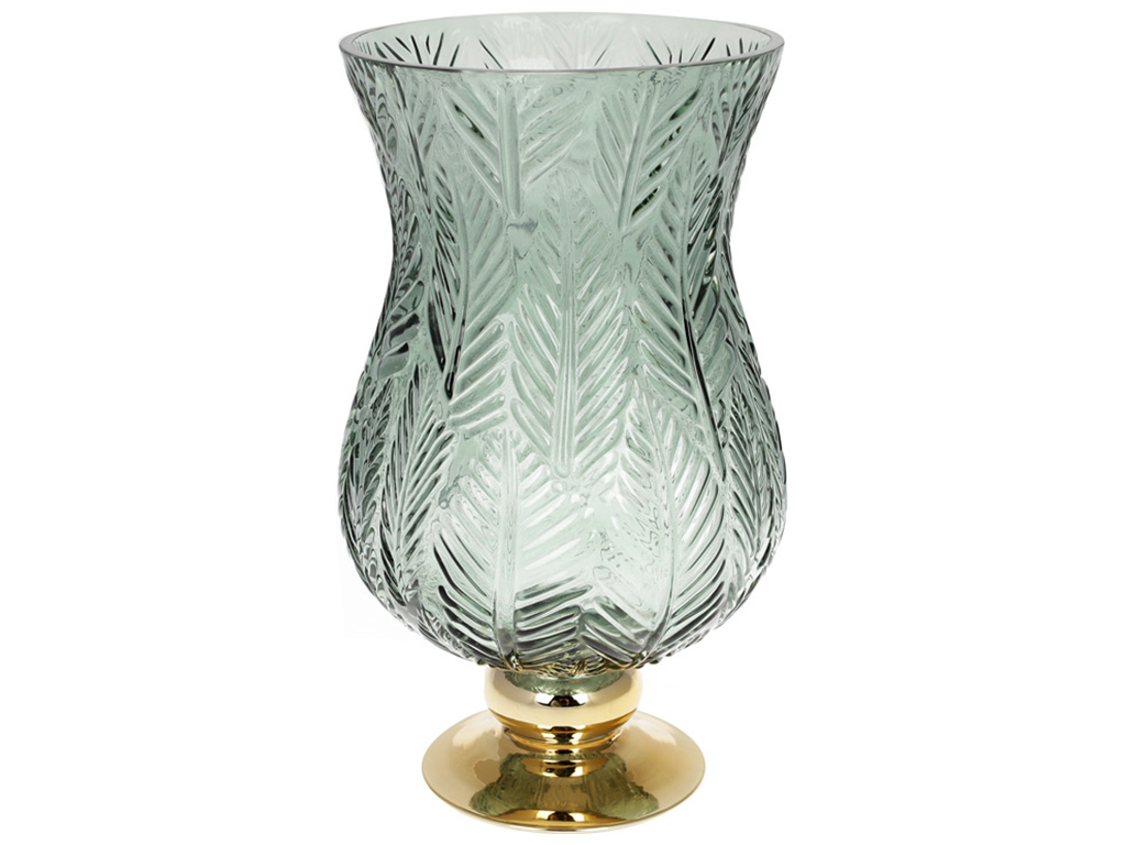 Ваза скляна Розалін, 35см, колір – зелений