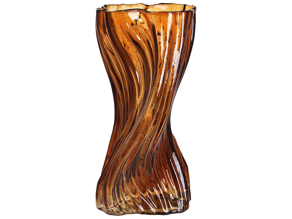 Ваза скляна Giorgia, 15х15х26см, колір - коричневий