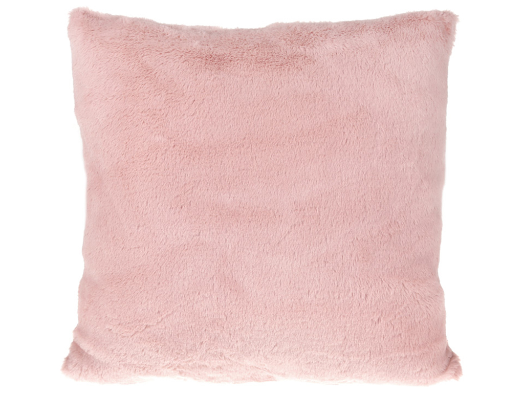 Наперник для подушки декоративный меховой 45см, цвет - розовый