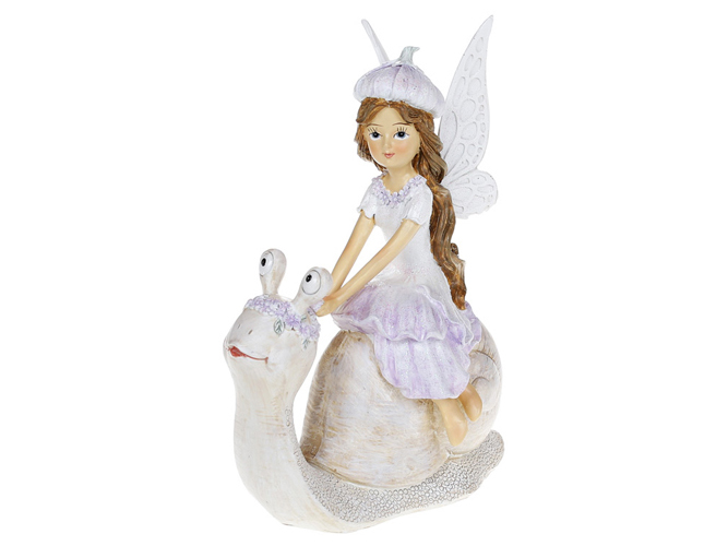 Декоративная статуэтка Фея на Улитке, 16см, цвет - лиловый
