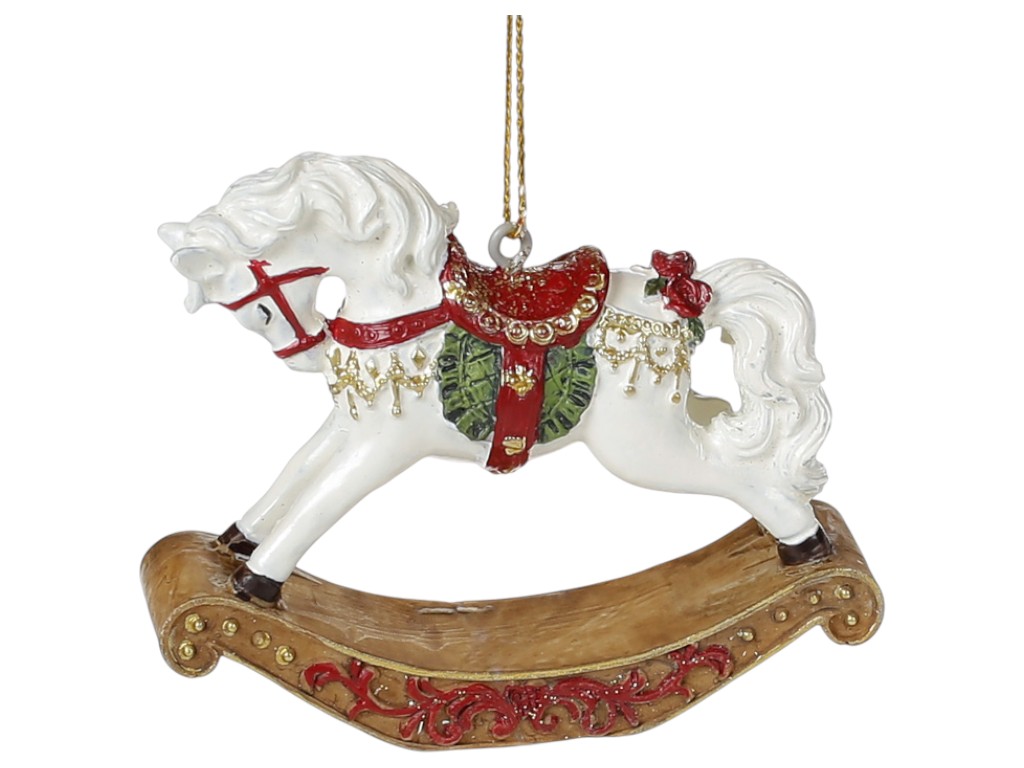 Підвіска декоративна Конячка-гойдалка, полістоун, 7,5×2×6,5см