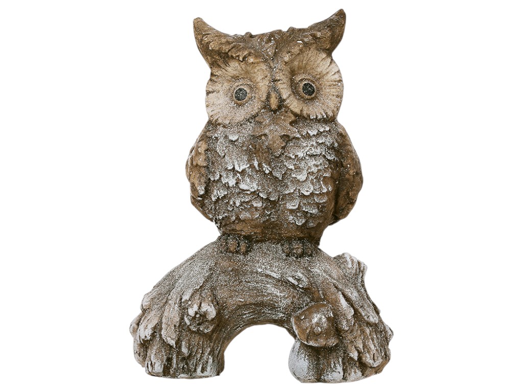 Фигура декоративная Сова на коряге, керамика, 29х16,4х39,5см, цвет коричневый