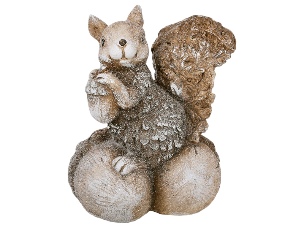 Фигура декоративная Белочка на орешках, керамика, 29,5×19×35,5см, цвет коричневый