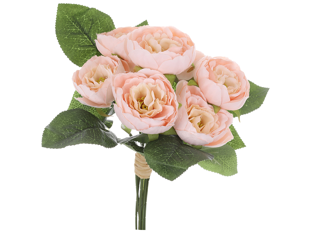 Букет піоноподібних троянд, 7шт на гілці, довжина 30см, рожевий