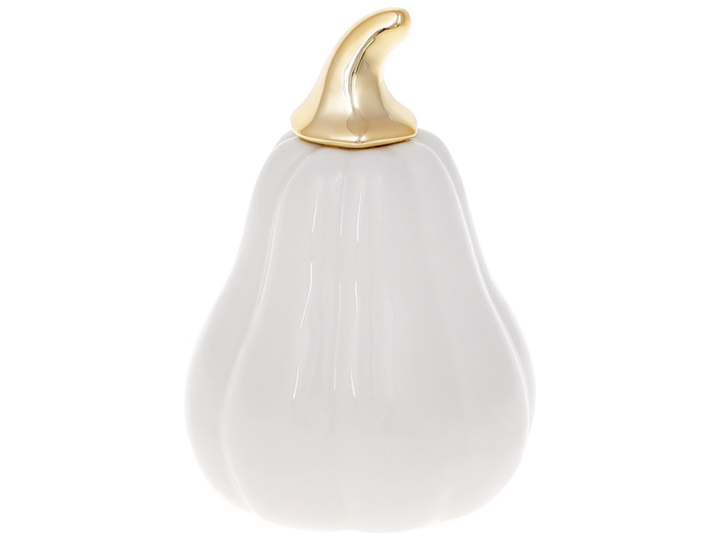 Декор Гарбузик, 11,5см, колір - білий глянець із золотом