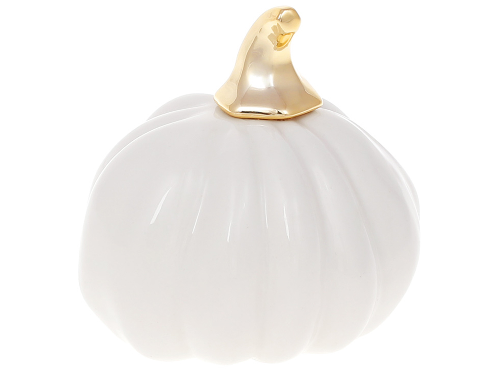 Декор Гарбузик, 9,5см, колір - білий мат із золотом