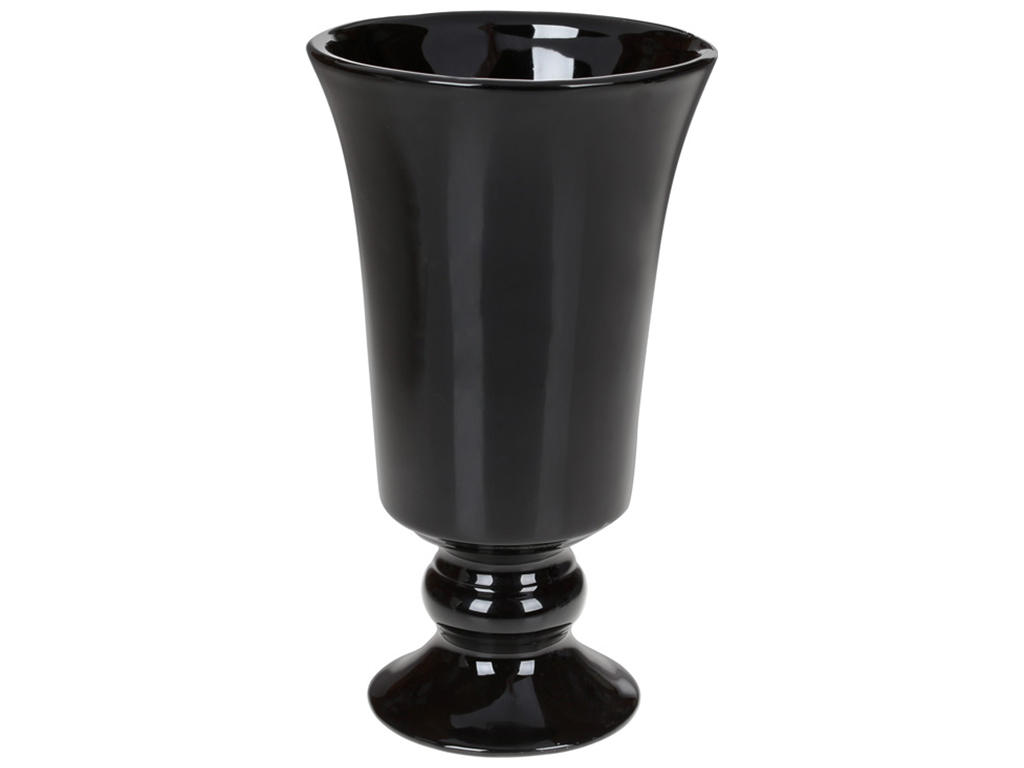 Ваза Кубок, 26,5см, колір - чорний глянець