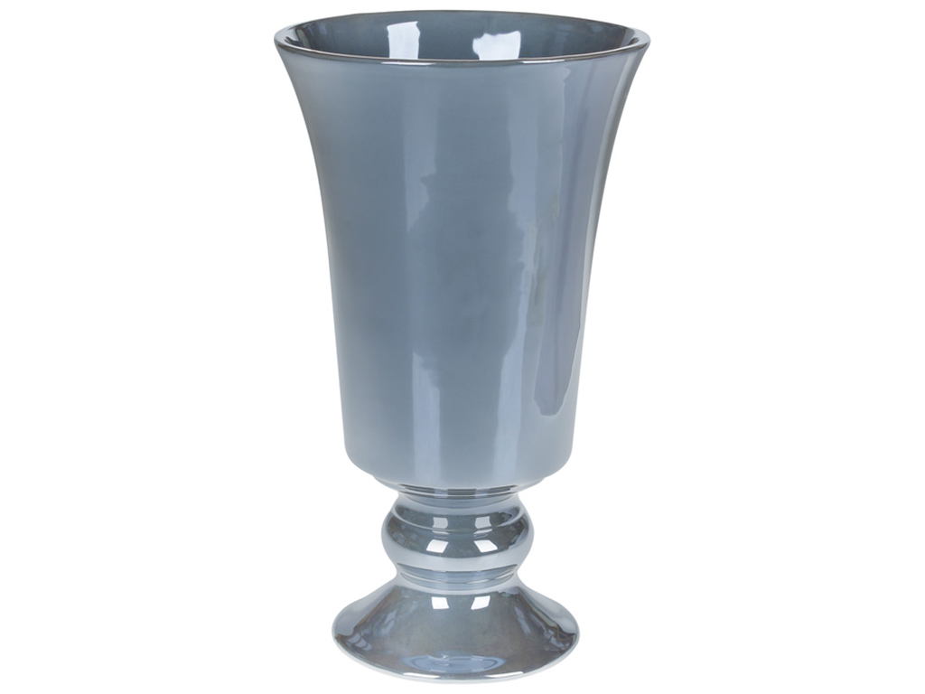 Ваза Кубок, 26,5см, колір - сірий перламутр