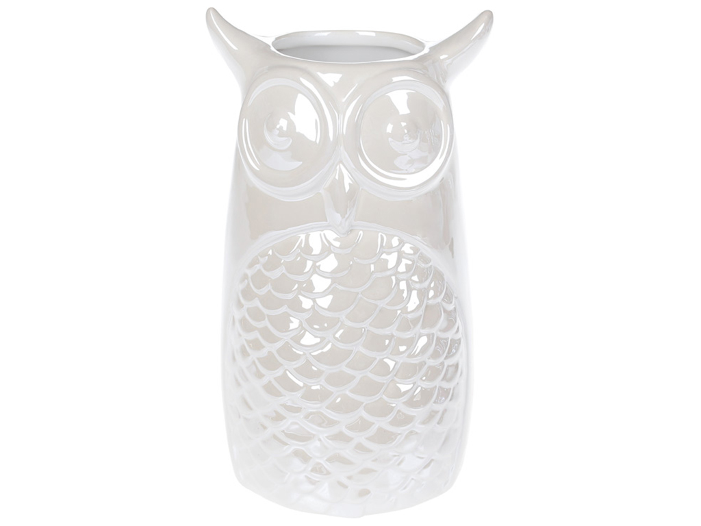 Ваза Сова, 19см, колір - перламутр білий