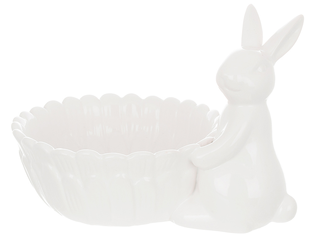 Пиала керамическая Кролик с цветком, 500мл, цвет-белый
