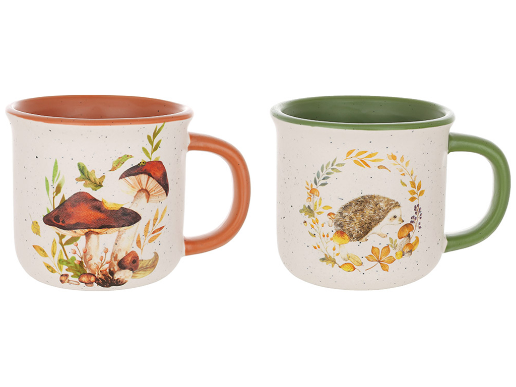 Кружка керамическая Лесная Поляна, 350мл, 2 дизайна (цена за 1шт)