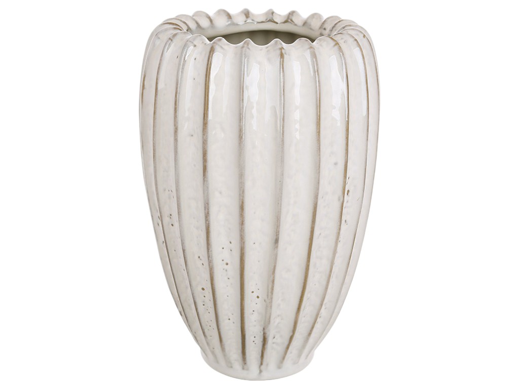 Ваза в форме морской раковины Shell, керамика, 13×13×19,4см, цвет серый