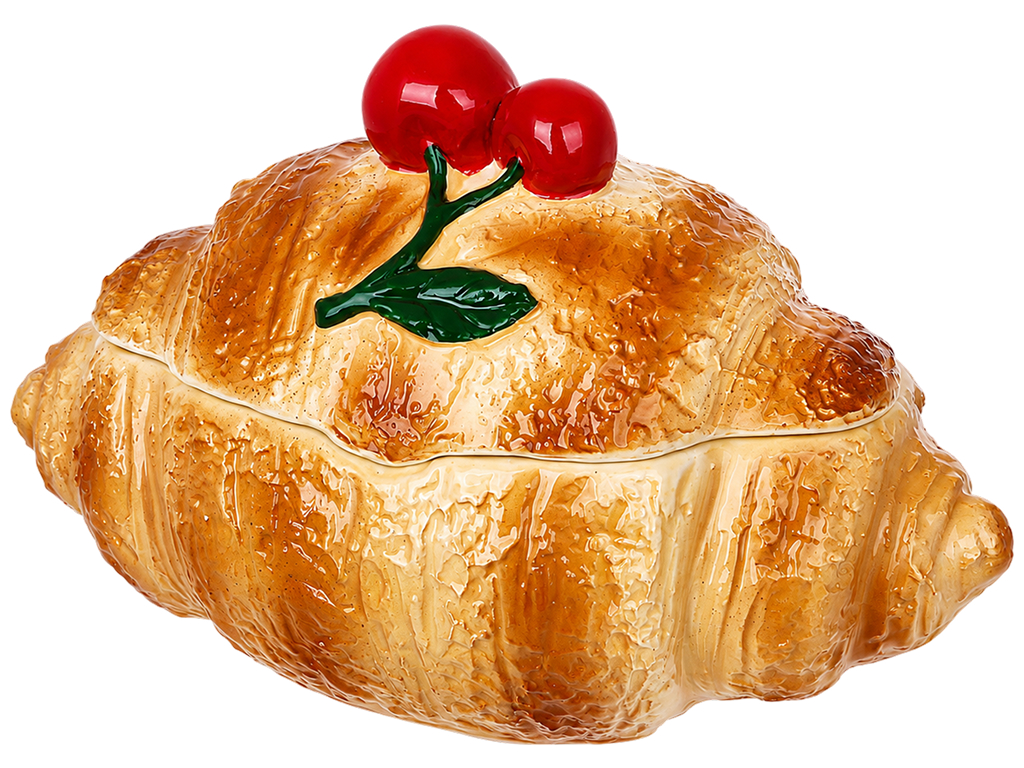 Банка керамічна Croissant з кришкою, коричнева, 600 мл, 21,7×12×13,3 см