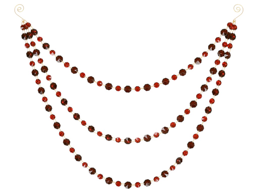 Гірлянда акрилова трирівнева, пластик, 60см, колір рубін