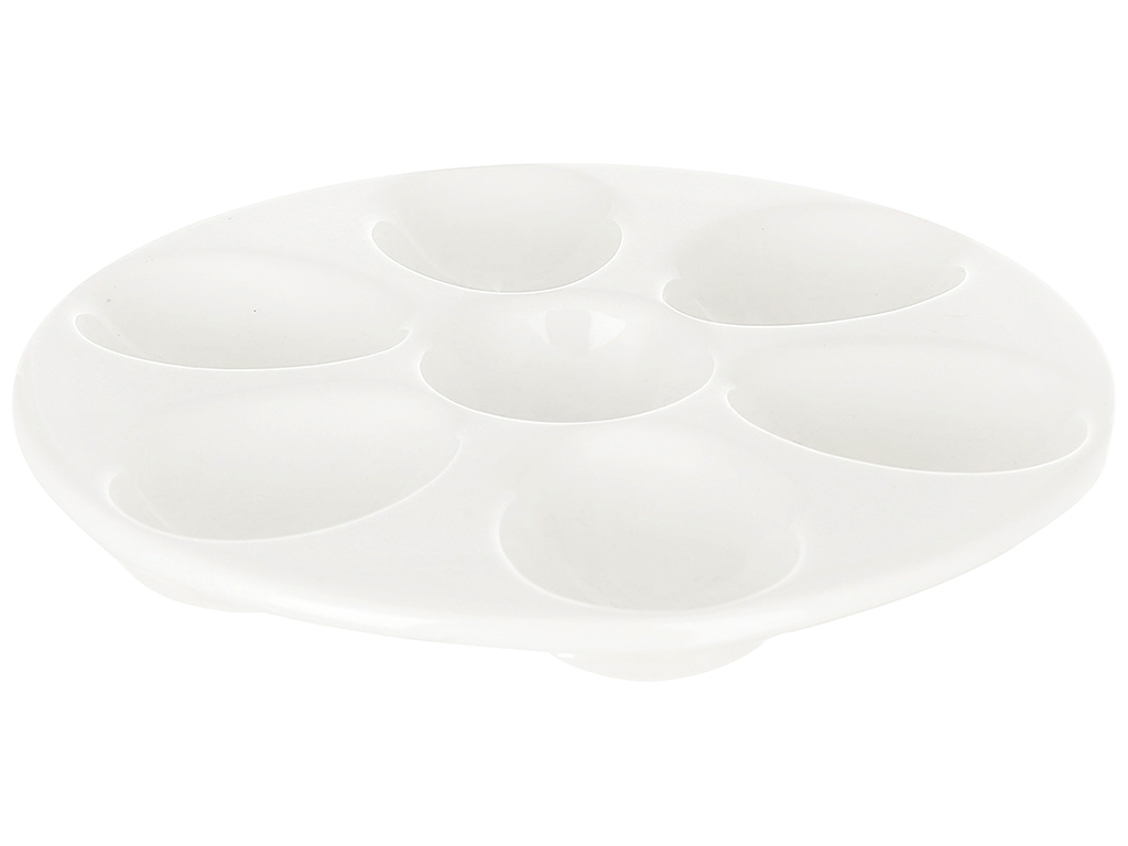 Тарелка керамическая для 7 яиц, D17,5см, цвет – белый