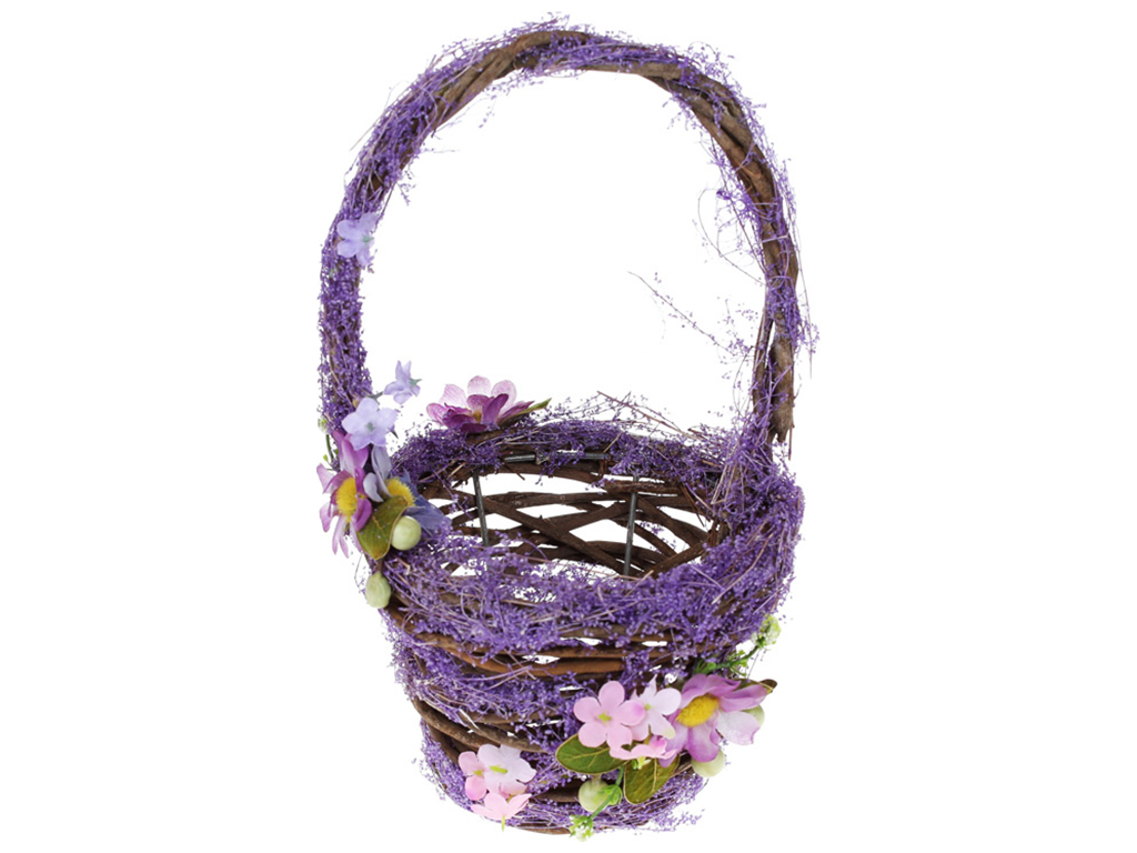 Декор пасхальный Корзина, 26см, цвет - лаванда