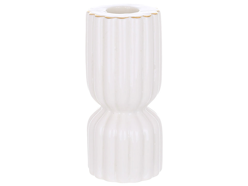 Подсвечник керамический фигурный (свеча 22мм), D5,5x12см, цвет - белый