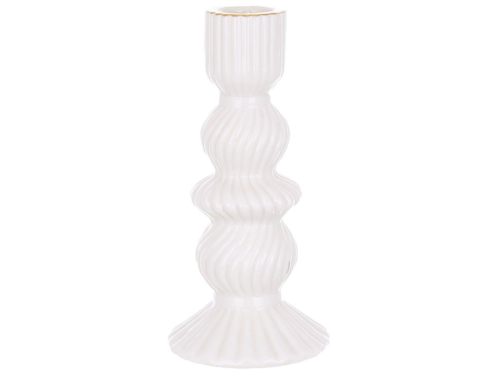 Свічник керамічний фігурної форми (свічка 22мм), D7,5x15,5см, колір - білий